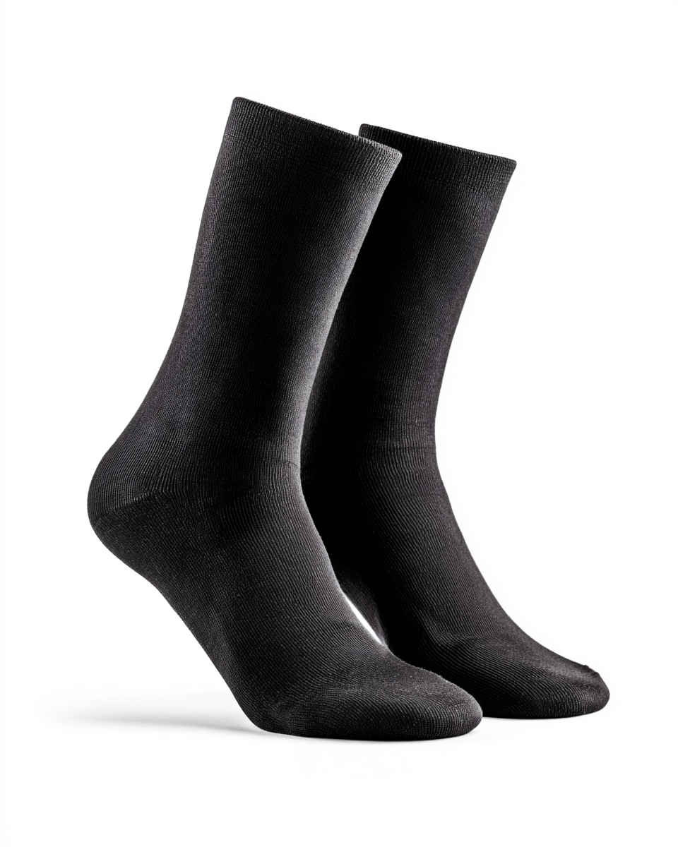 Soxven  Men's Premium Silver Ion Antibacterial Crew Socks - Odor-Free & Breathable for Singapore Business Wear